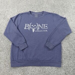 Bone Collector Sweater Mens L Blue Graphic Pullover Crewneck Sweatshirt Hunting